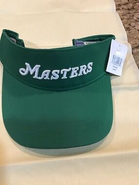 Masters Green Golf Visor with White Embroidered Logo